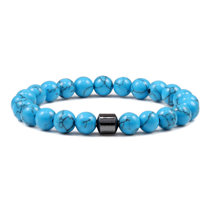 Pulsera de cuentas con imán de piedra natural de 8 mm de Olivenorma 