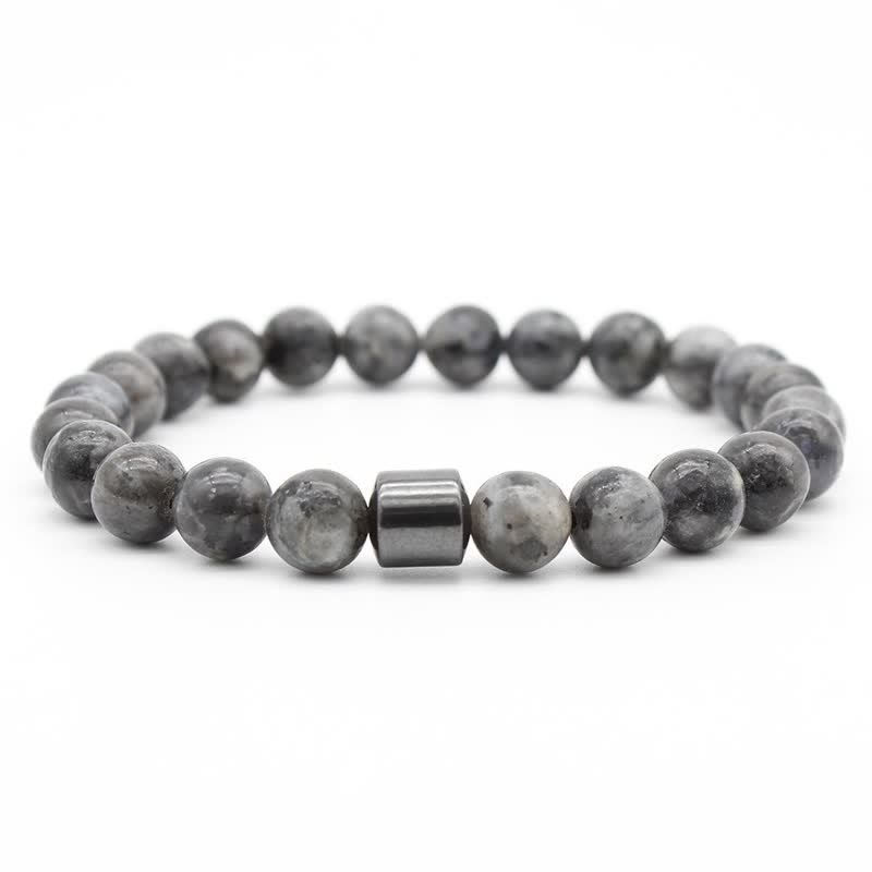 Pulsera de cuentas con imán de piedra natural de 8 mm de Olivenorma 