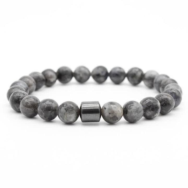 Pulsera de cuentas con imán de piedra natural de 8 mm de Olivenorma 