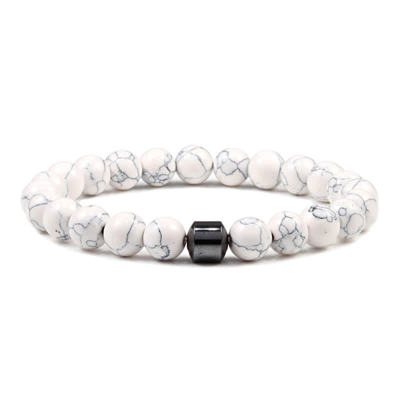 Pulsera de cuentas con imán de piedra natural de 8 mm de Olivenorma 