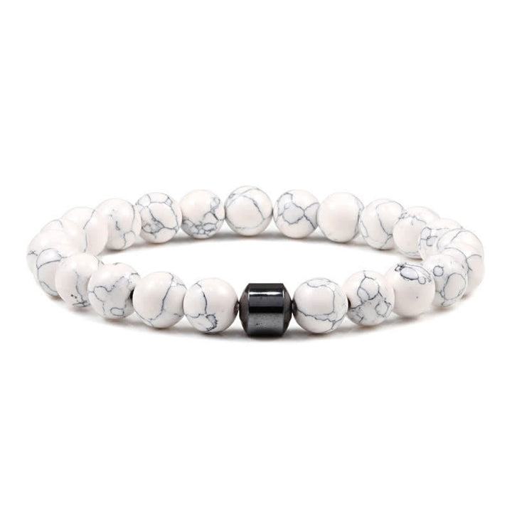 Pulsera de cuentas con imán de piedra natural de 8 mm de Olivenorma 