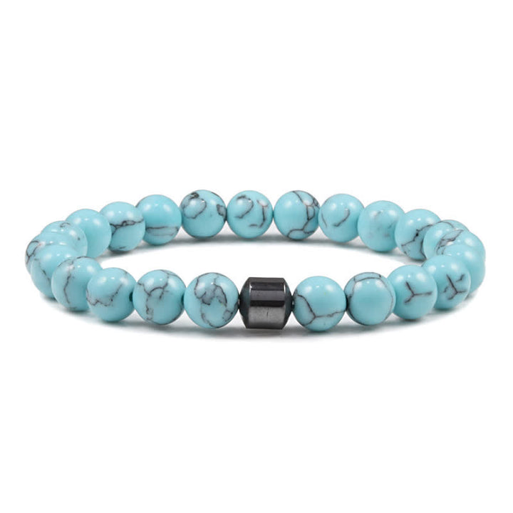 Pulsera de cuentas con imán de piedra natural de 8 mm de Olivenorma 