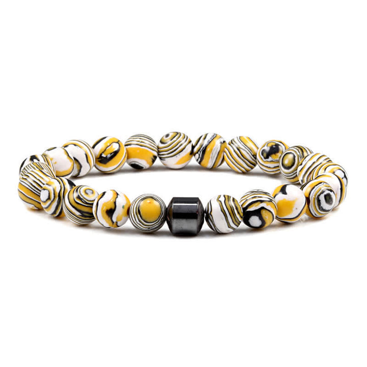 Pulsera de cuentas con imán de piedra natural de 8 mm de Olivenorma 
