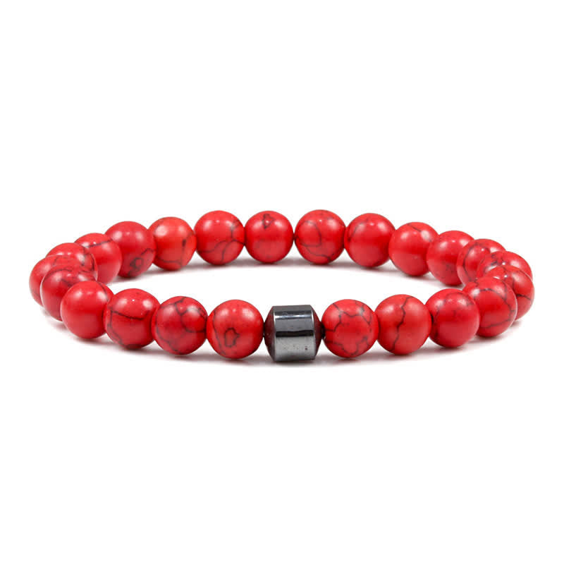 Pulsera de cuentas con imán de piedra natural de 8 mm de Olivenorma 