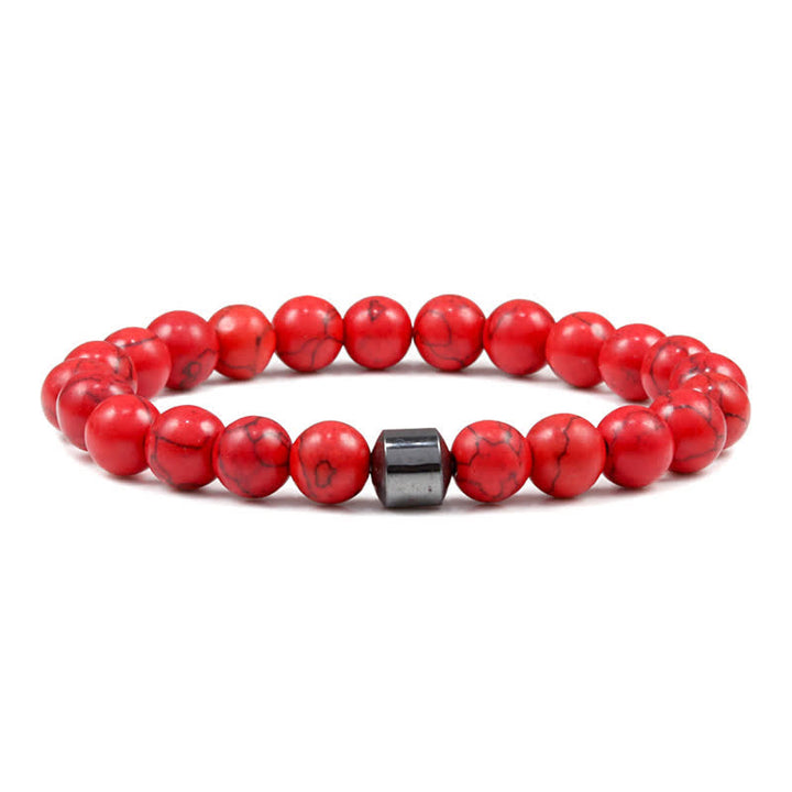 Pulsera de cuentas con imán de piedra natural de 8 mm de Olivenorma 