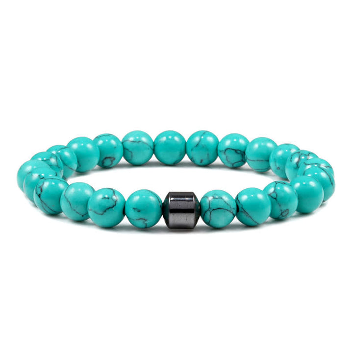 Pulsera de cuentas con imán de piedra natural de 8 mm de Olivenorma 