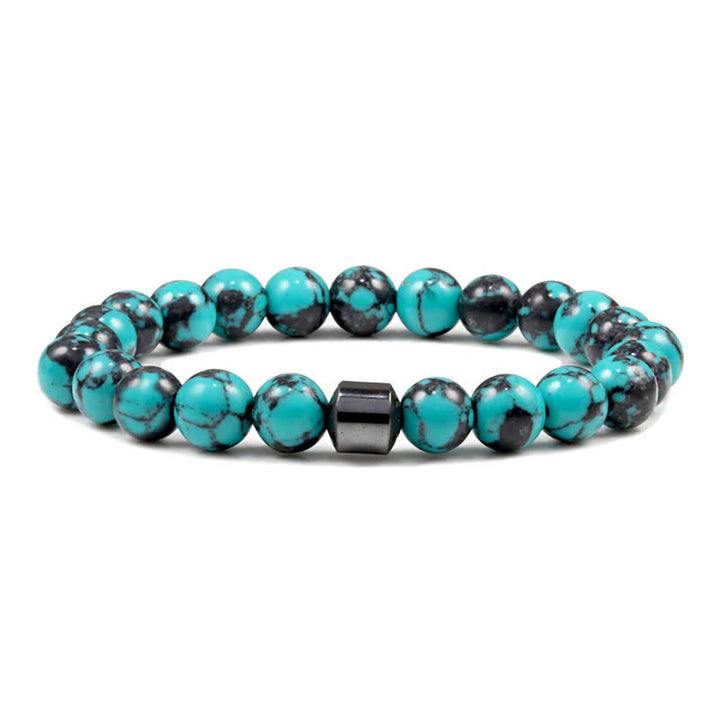 Pulsera de cuentas con imán de piedra natural de 8 mm de Olivenorma 