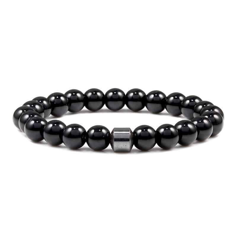 Pulsera de cuentas con imán de piedra natural de 8 mm de Olivenorma 