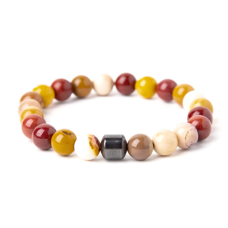 Pulsera de cuentas con imán de piedra natural de 8 mm de Olivenorma 