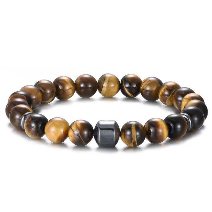 Pulsera de cuentas con imán de piedra natural de 8 mm de Olivenorma 