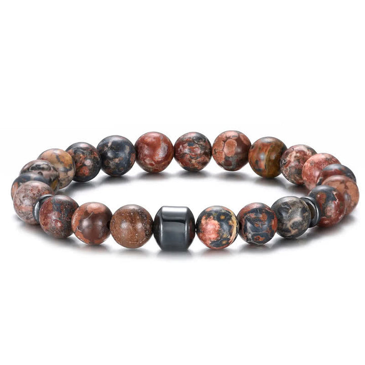 Pulsera de cuentas con imán de piedra natural de 8 mm de Olivenorma 