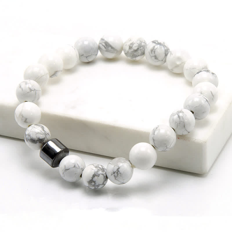 Pulsera de cuentas con imán de piedra natural de 8 mm de Olivenorma 