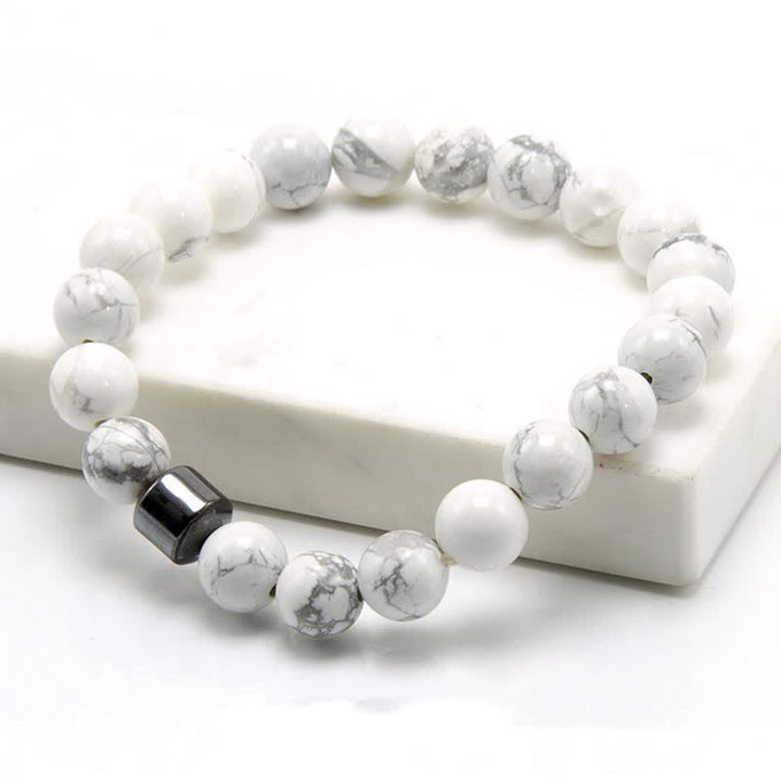 Pulsera de cuentas con imán de piedra natural de 8 mm de Olivenorma 