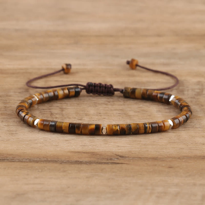 Pulsera trenzada con cuentas de piedra natural de 2,4 mm de Olivenorma 