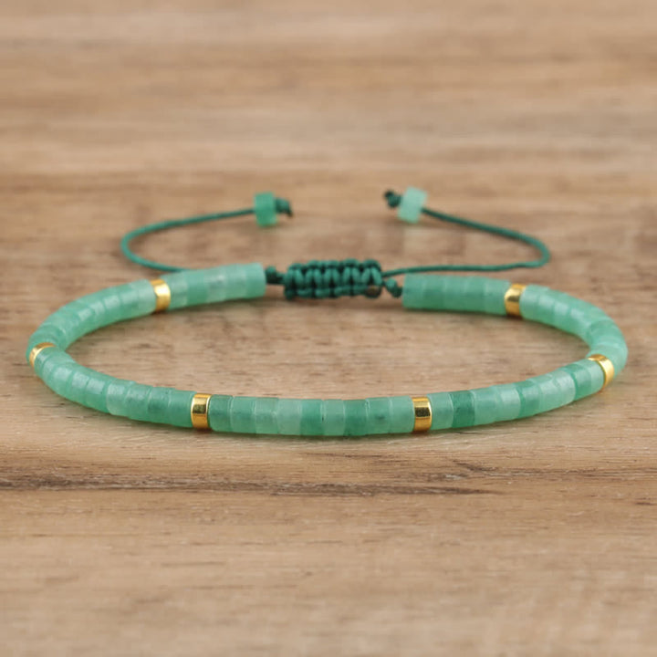 Pulsera trenzada con cuentas de piedra natural de 2,4 mm de Olivenorma 