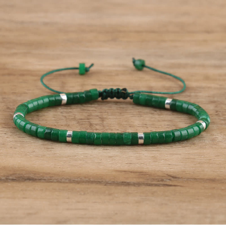 Pulsera trenzada con cuentas de piedra natural de 2,4 mm de Olivenorma 