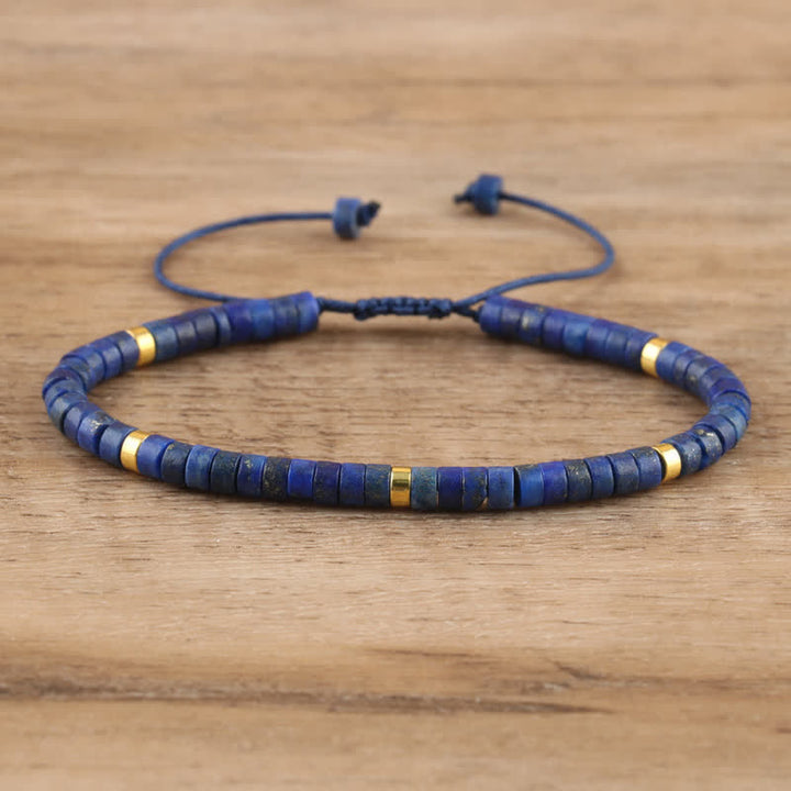 Pulsera trenzada con cuentas de piedra natural de 2,4 mm de Olivenorma 