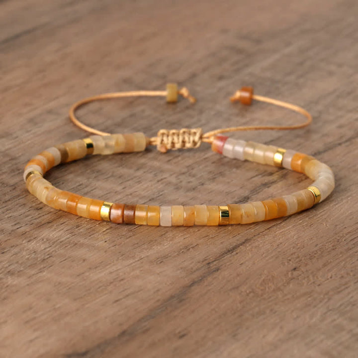Pulsera trenzada con cuentas de piedra natural de 2,4 mm de Olivenorma 