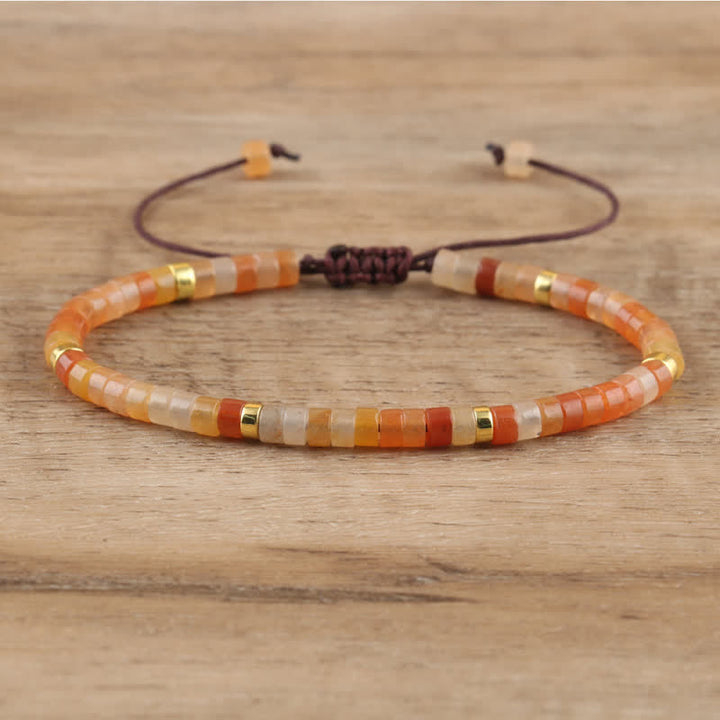 Pulsera trenzada con cuentas de piedra natural de 2,4 mm de Olivenorma 