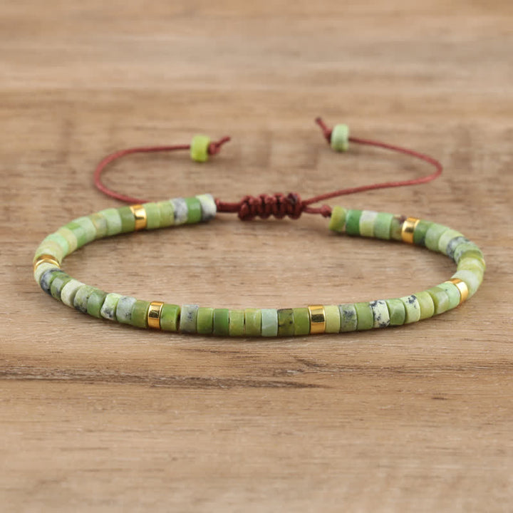Pulsera trenzada con cuentas de piedra natural de 2,4 mm de Olivenorma 