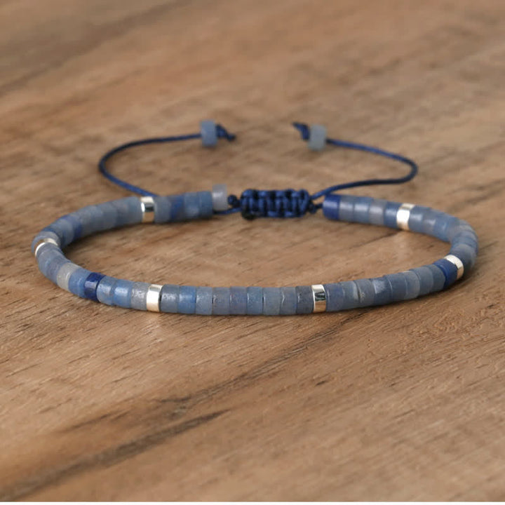 Pulsera trenzada con cuentas de piedra natural de 2,4 mm de Olivenorma 