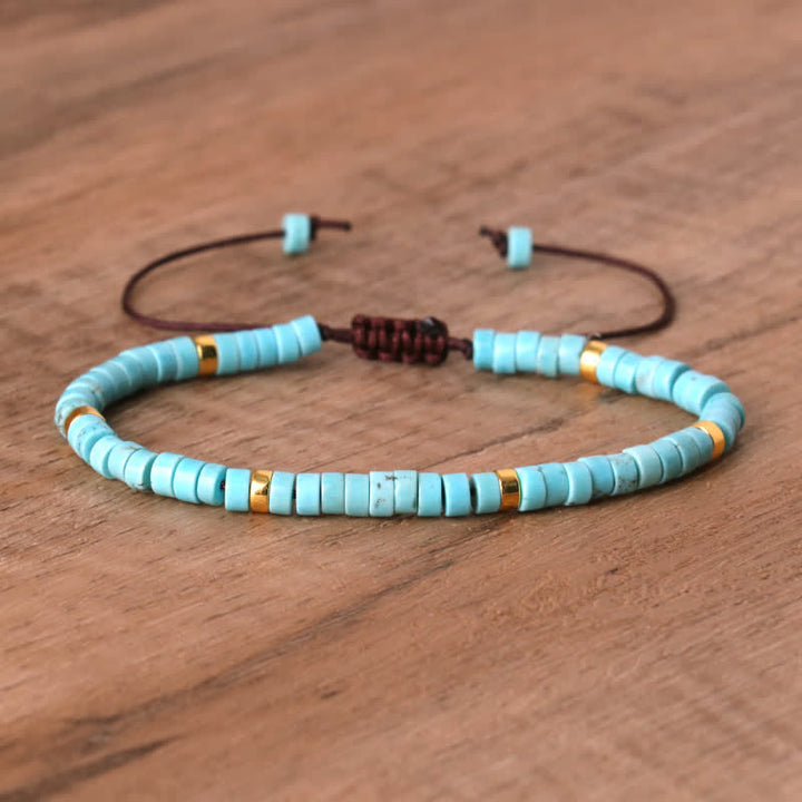 Pulsera trenzada con cuentas de piedra natural de 2,4 mm de Olivenorma 