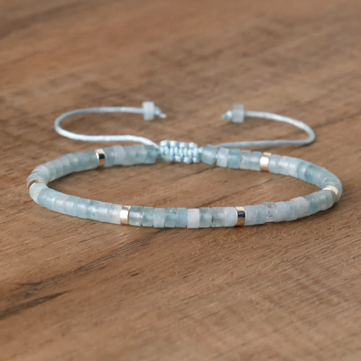 Pulsera trenzada con cuentas de piedra natural de 2,4 mm de Olivenorma 