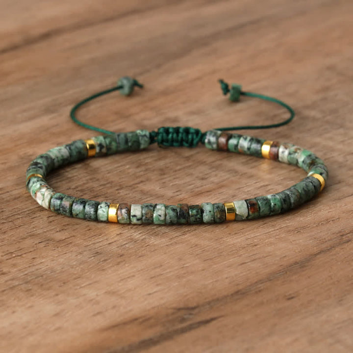 Pulsera trenzada con cuentas de piedra natural de 2,4 mm de Olivenorma 