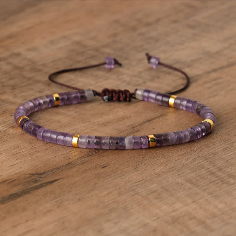 Pulsera trenzada con cuentas de piedra natural de 2,4 mm de Olivenorma 