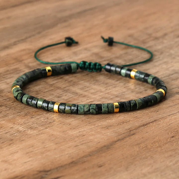 Pulsera trenzada con cuentas de piedra natural de 2,4 mm de Olivenorma 