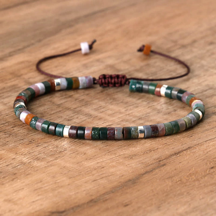Pulsera trenzada con cuentas de piedra natural de 2,4 mm de Olivenorma 