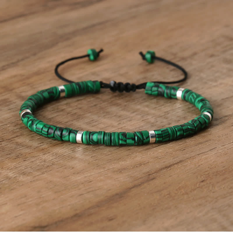 Pulsera trenzada con cuentas de piedra natural de 2,4 mm de Olivenorma 