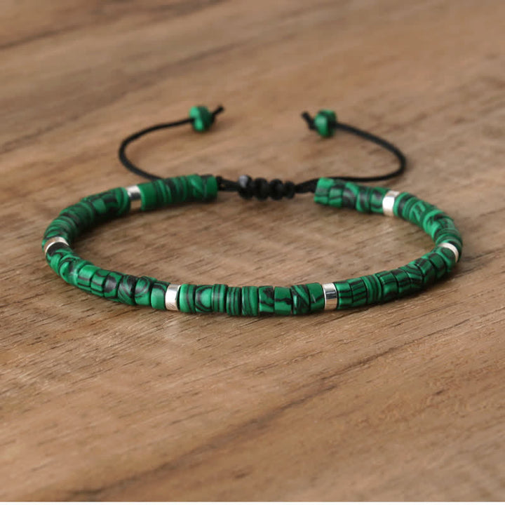 Pulsera trenzada con cuentas de piedra natural de 2,4 mm de Olivenorma 