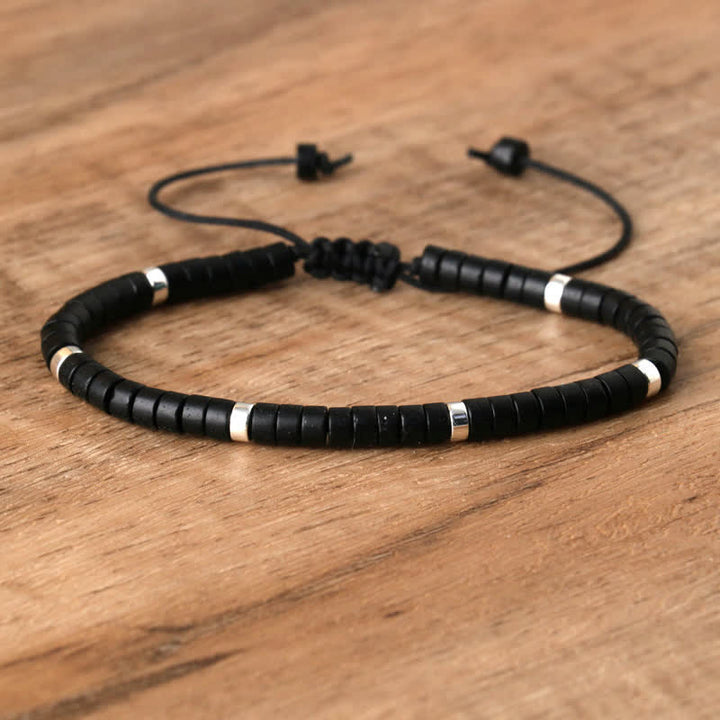 Pulsera trenzada con cuentas de piedra natural de 2,4 mm de Olivenorma 
