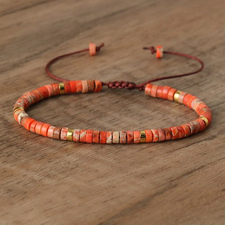 Pulsera trenzada con cuentas de piedra natural de 2,4 mm de Olivenorma 
