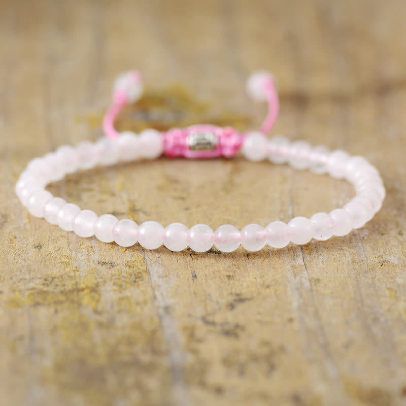 Pulsera trenzada ajustable con cuentas de piedra natural de Olivenorma 