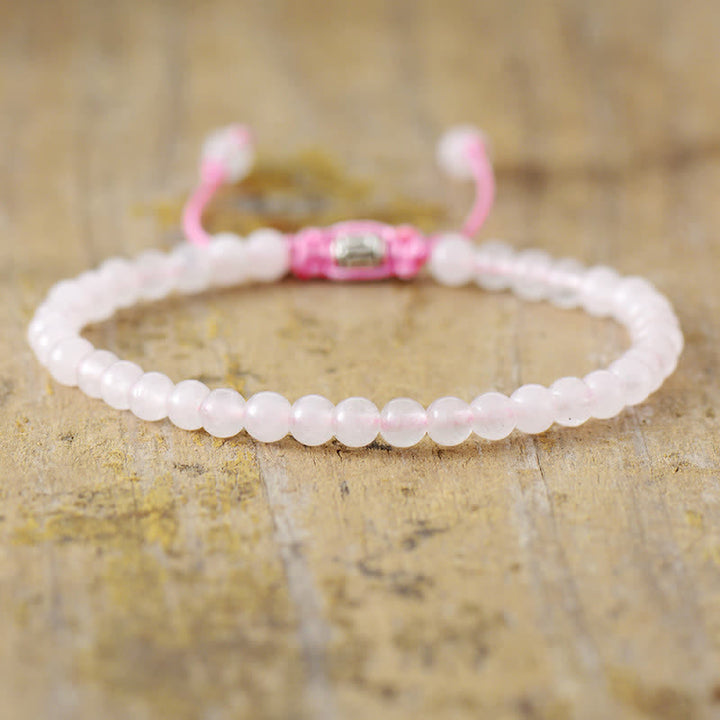 Pulsera trenzada ajustable con cuentas de piedra natural de Olivenorma 