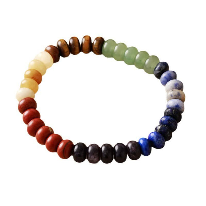 Pulsera de cuentas de chakras de piedra natural Olivenorma para mujer y hombre 