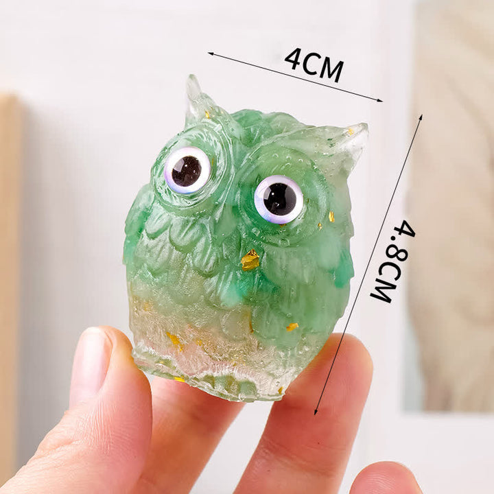 Adorno de búho con grava epoxi de Olivenorma, decoración con piedras preciosas