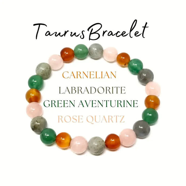 Pulsera de cuentas con signo del zodíaco hecha a mano con piedra natural de Olivenorma, 1 pieza 