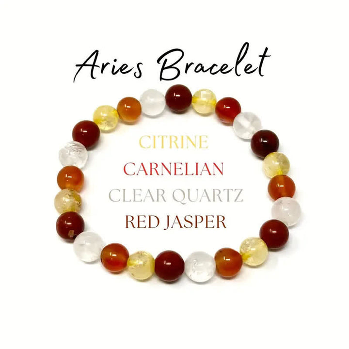 Pulsera de cuentas con signo del zodíaco hecha a mano con piedra natural de Olivenorma, 1 pieza 