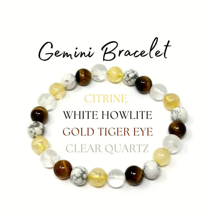 Pulsera de cuentas con signo del zodíaco hecha a mano con piedra natural de Olivenorma, 1 pieza 