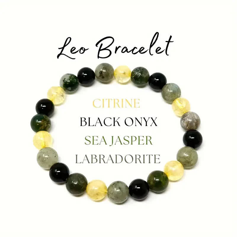 Pulsera de cuentas con signo del zodíaco hecha a mano con piedra natural de Olivenorma, 1 pieza 