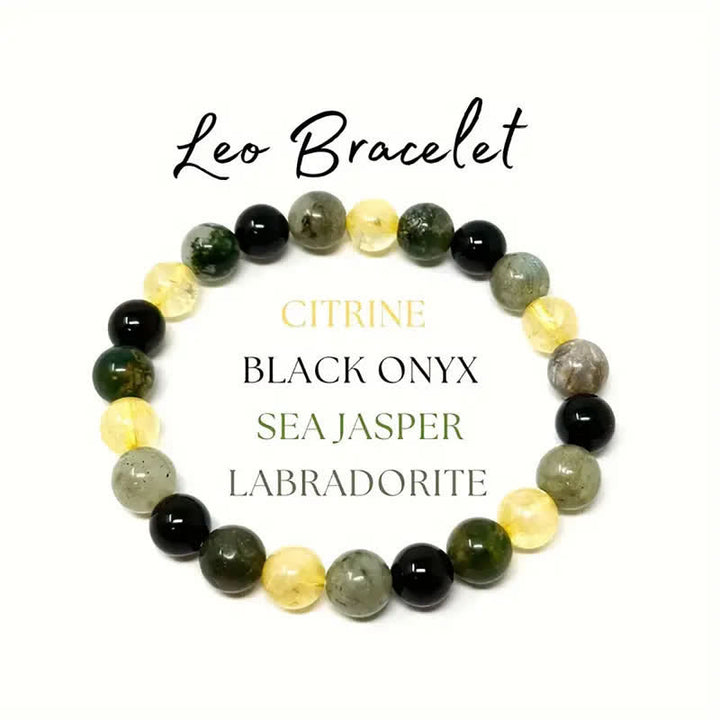 Pulsera de cuentas con signo del zodíaco hecha a mano con piedra natural de Olivenorma, 1 pieza 