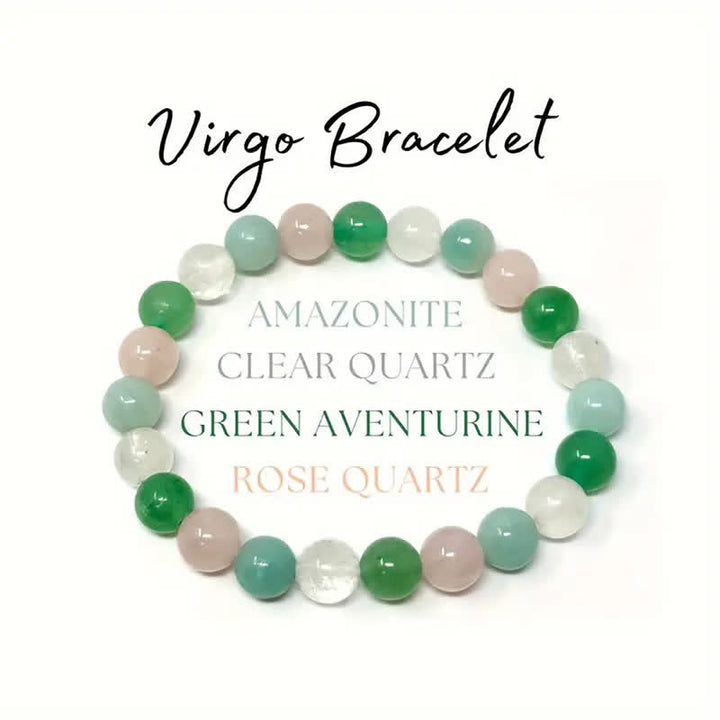Pulsera de cuentas con signo del zodíaco hecha a mano con piedra natural de Olivenorma, 1 pieza 