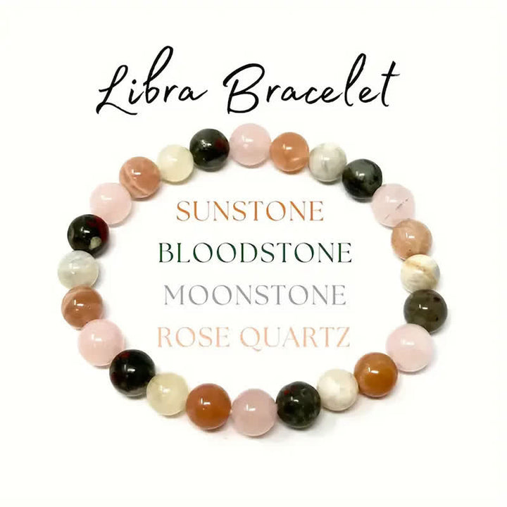 Pulsera de cuentas con signo del zodíaco hecha a mano con piedra natural de Olivenorma, 1 pieza 