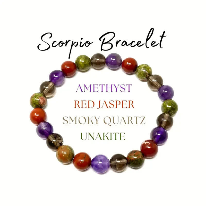 Pulsera de cuentas con signo del zodíaco hecha a mano con piedra natural de Olivenorma, 1 pieza 