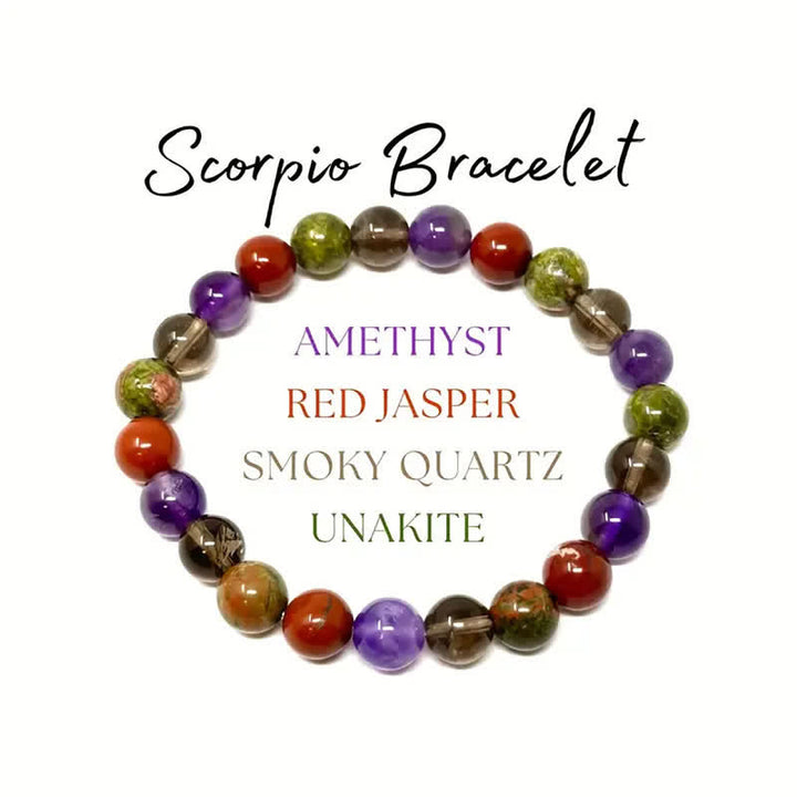 Pulsera de cuentas con signo del zodíaco hecha a mano con piedra natural de Olivenorma, 1 pieza 