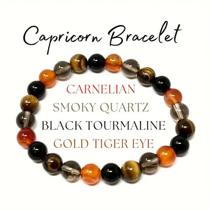 Pulsera de cuentas con signo del zodíaco hecha a mano con piedra natural de Olivenorma, 1 pieza 