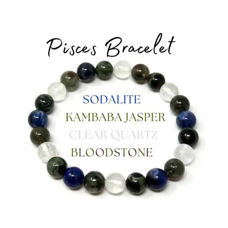 Pulsera de cuentas con signo del zodíaco hecha a mano con piedra natural de Olivenorma, 1 pieza 
